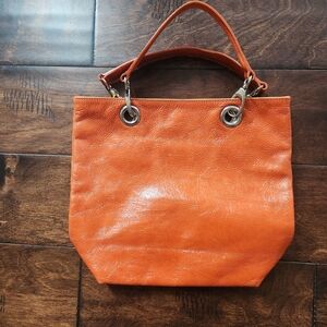 Maurizio Taiuti Genuine Leather Made in Italy Orange w/ Yellow Lining Handbag